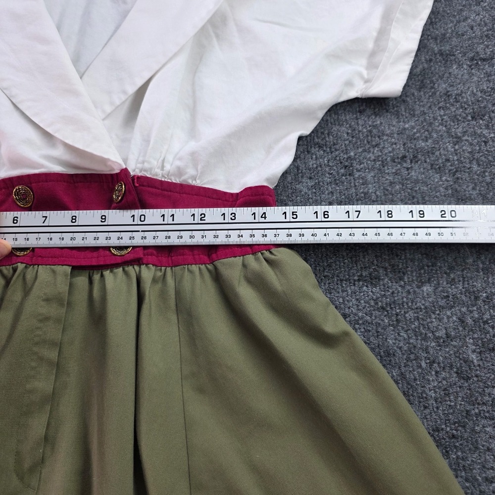 Vintage Midi Dress Colorblock Pockets Retro Womens cottage core Disney Hand Sewn - Picture 8 of 11